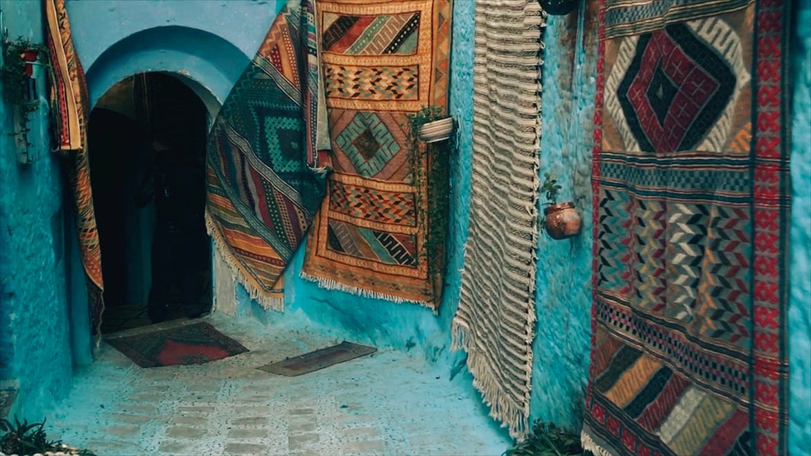 Loja de tapetes marroquinos em Chefchauen