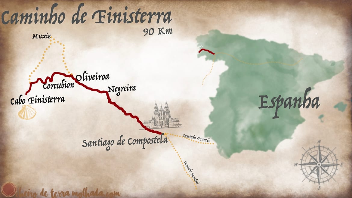 Mapa Caminho Finisterra