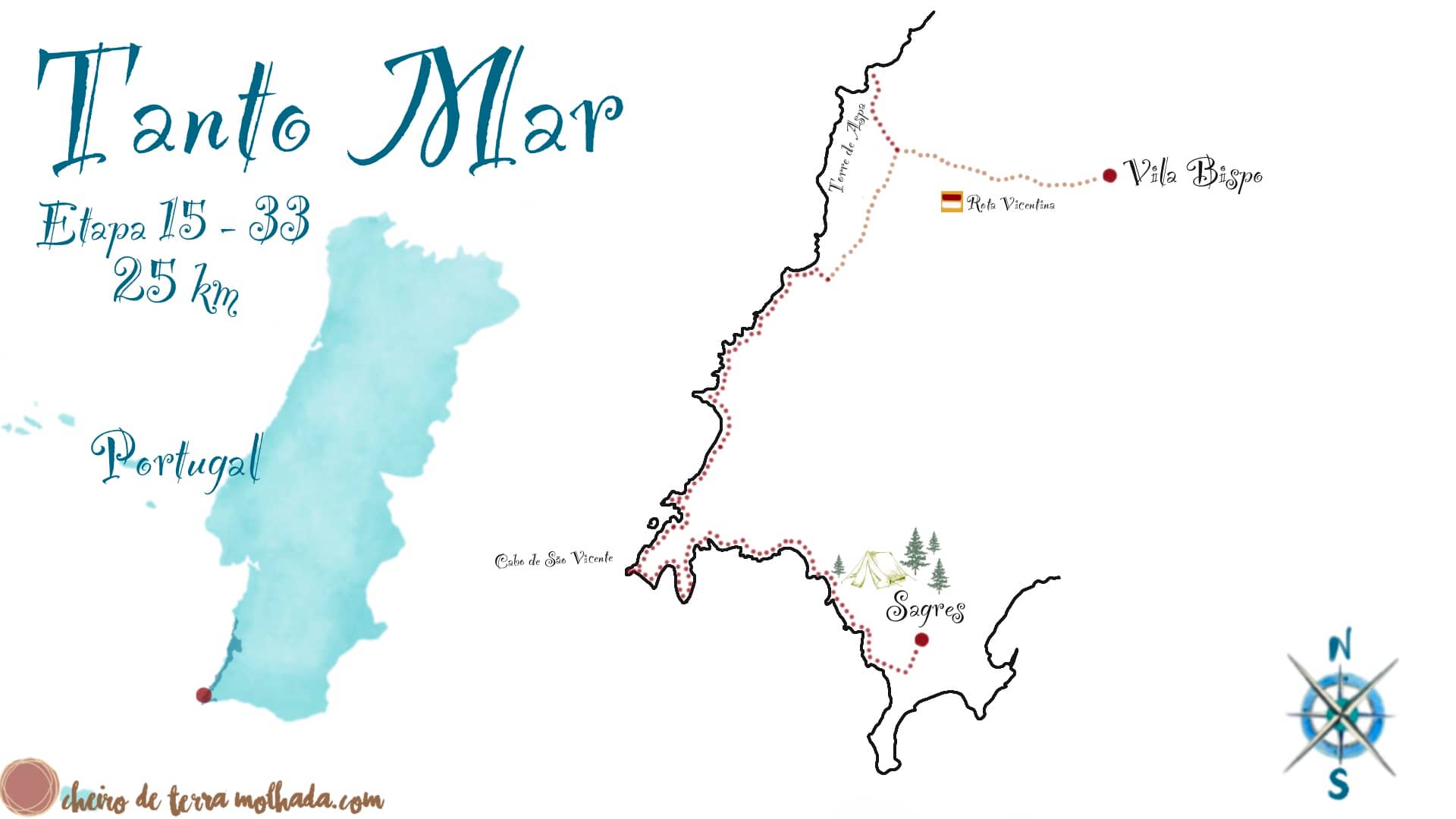 Mapa de Sagres a Vila do Bispo Tanto_Mar_Etapa_15