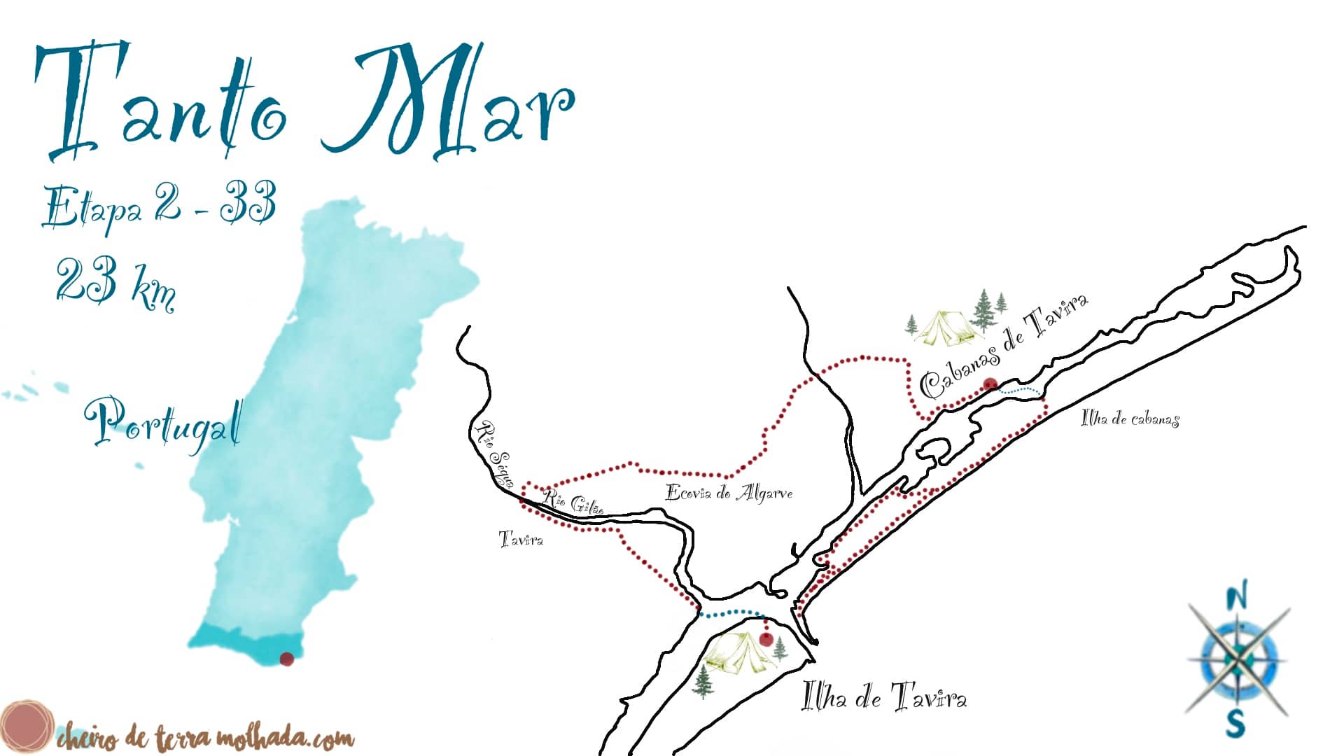 Mapa de Cabanas de Tavira á ilha de Tavira Tanto_Mar_Etapa_2