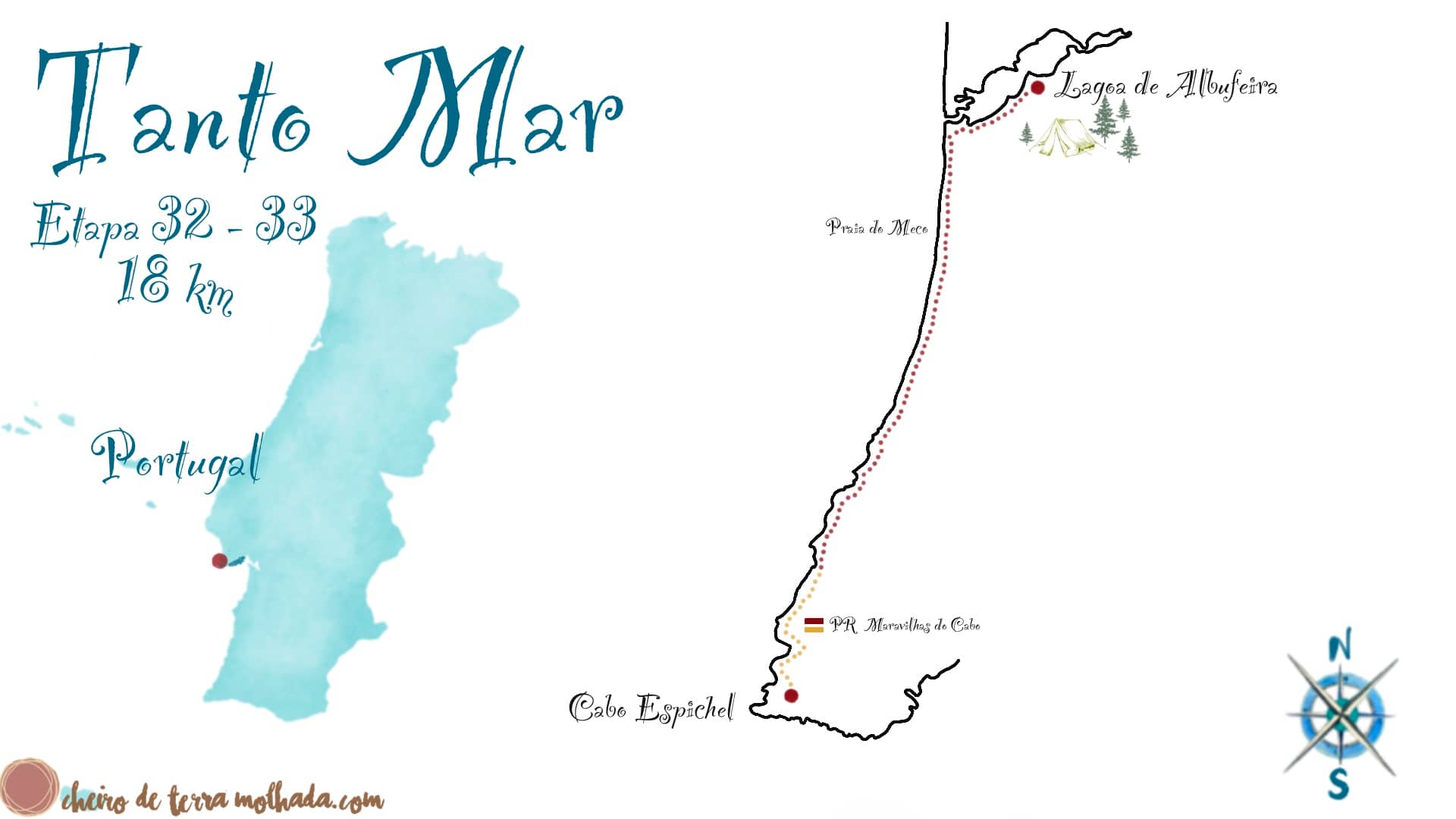 Mapa de cabo Espichel a Lagoa de Albufeira Tanto_Mar_Etapa_32